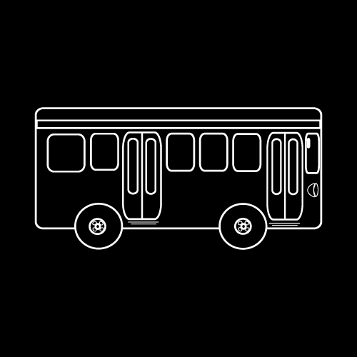 Bus black and white silhouette vector