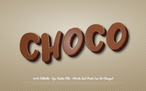 CHOCO 3d editable text style effect vector