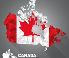 Canada map flag vector