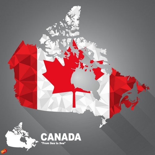 Canada map flag vector