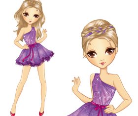Cartoon character girl vector