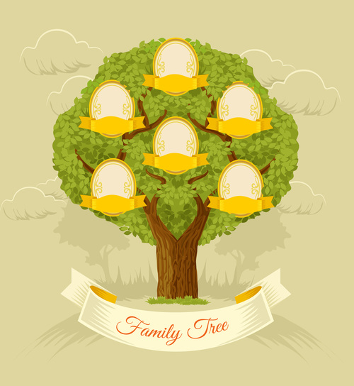 Cartoon family tree vector free download