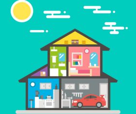 Cartoon house design vector
