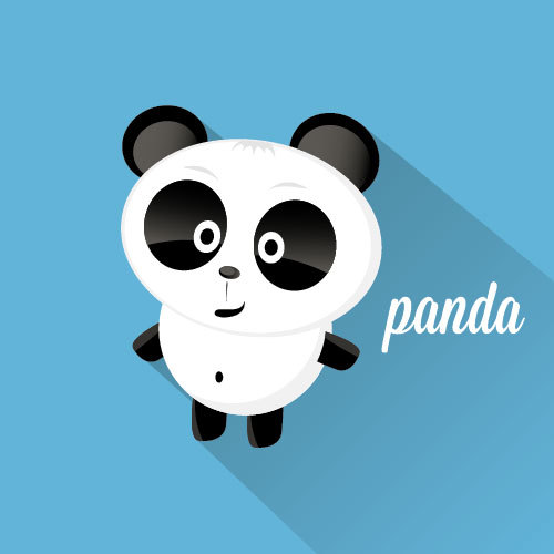 Cartoon panda icon vector