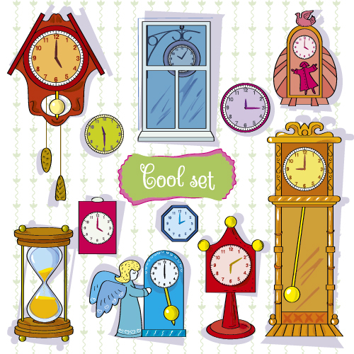 Cartoon vintage clock vector