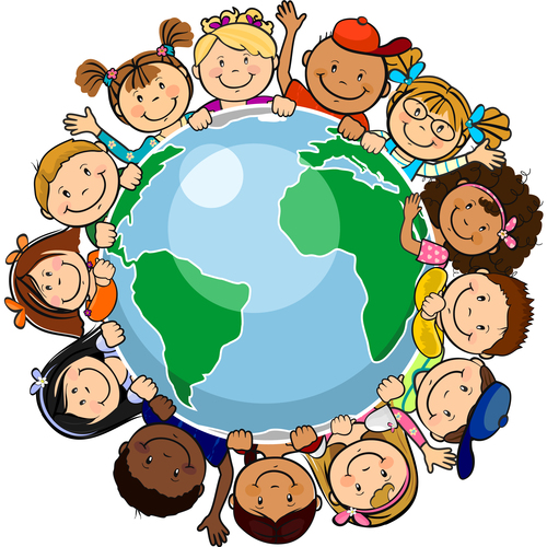 Children around the world unity vector free download