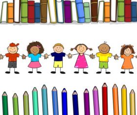 Childrens books with color vector