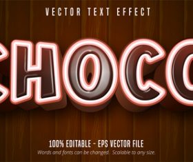 Choco editable font effect text vector