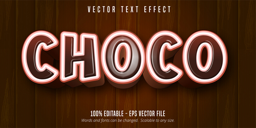Choco editable font effect text vector