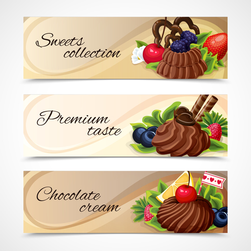 Chocolate pie banner vector