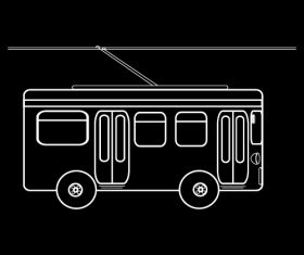 City bus black and white silhouette vector