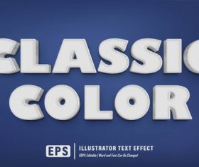 Classic color editable font effect text vector