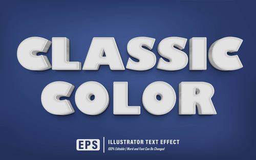 Classic color editable font effect text vector
