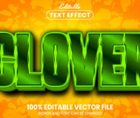 Clover font style editable text effect vector