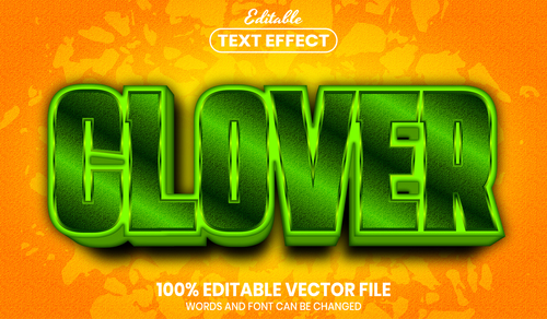 Clover font style editable text effect vector