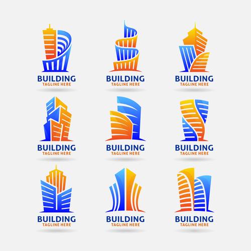 Collection of building logo vector