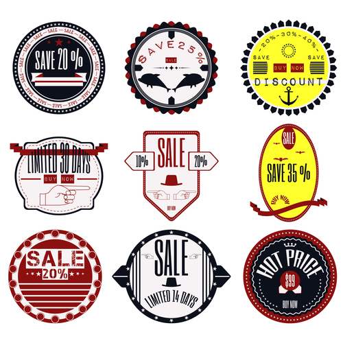 Color badges vector