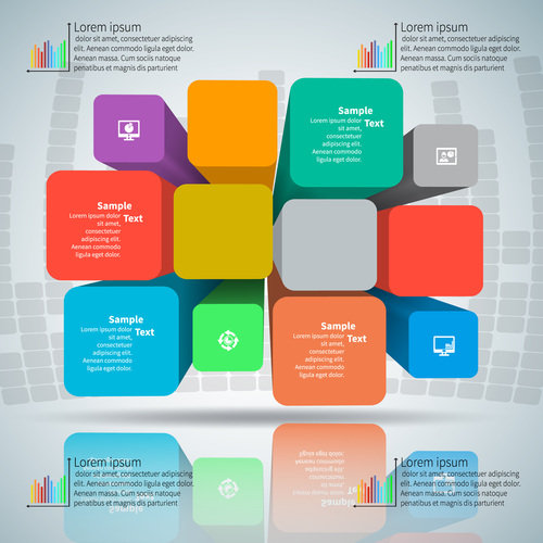 Color column infographic vector