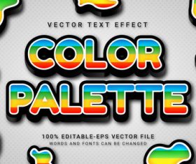 Color palette vector text effect