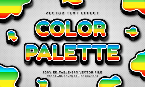 Color palette vector text effect