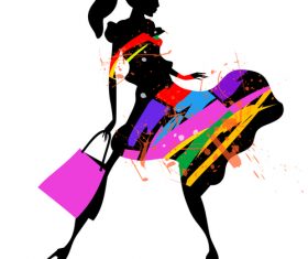 Color people silhouette vector