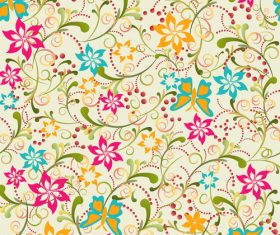 Colorful flowers seamless background vector