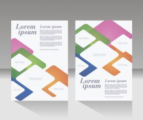 Colorful geometric figures brochure cover design vector