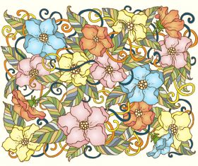 Combination flower background vector