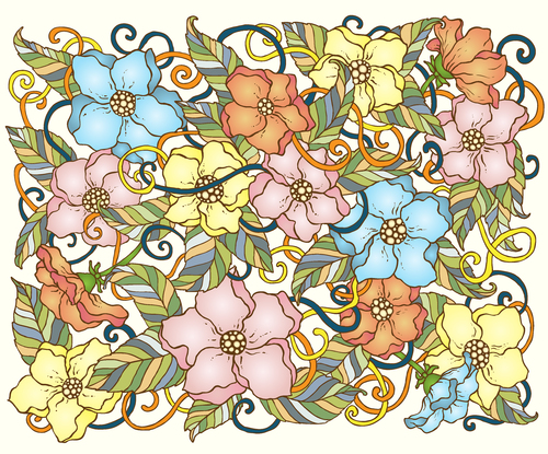 Combination flower background vector