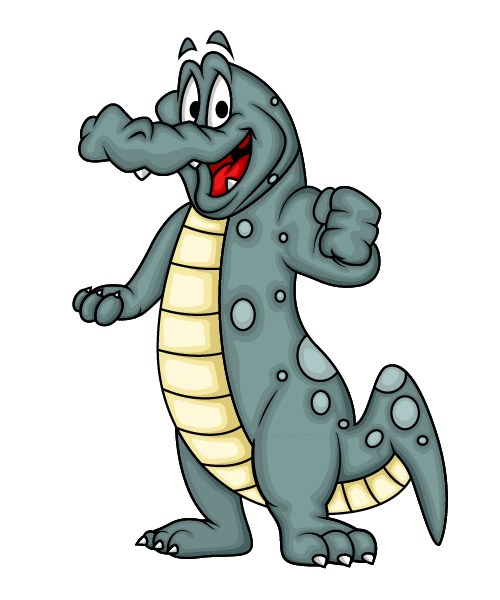 Come on crocodile cartoon vector