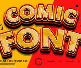 Comic font editable text style effect vector