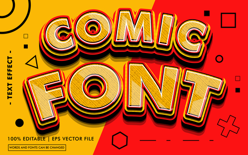 Comic font editable text style effect vector
