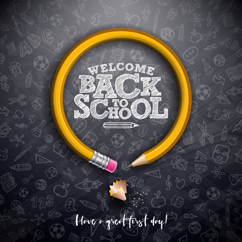 Concept welcome back to school flyer vector