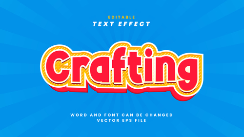 Crafting vector editable text effect