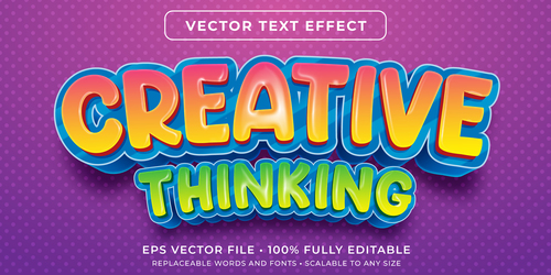 Creative thinking editable font effect text vector