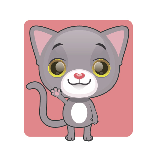 Cute gray kitten vector