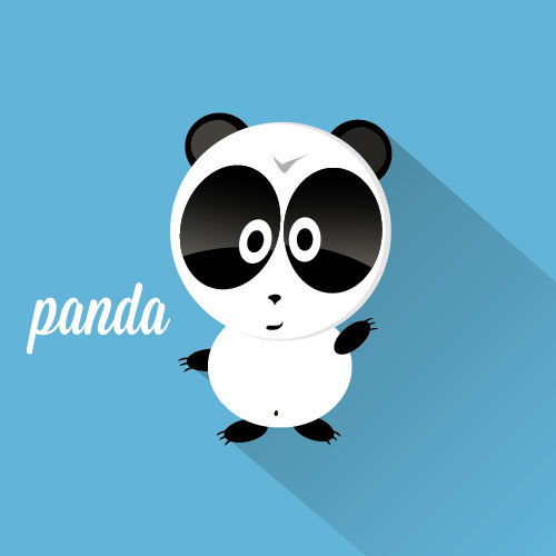 Cute panda icon vector