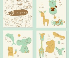Cute zoo alphabet in vector