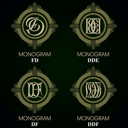 DDE monograms in vector
