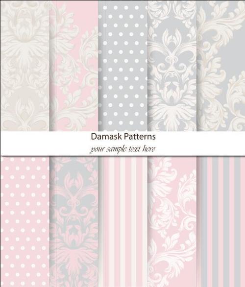 Damask patterns vector