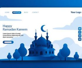 Dark blue login website page design vector
