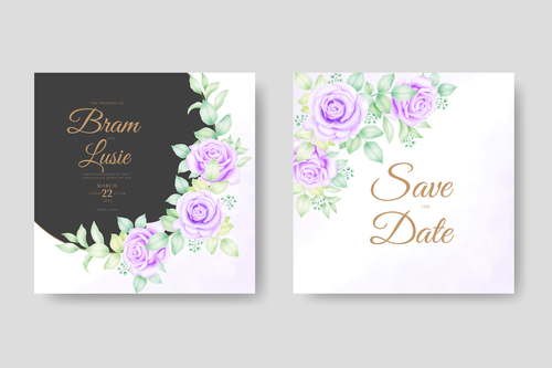 Design floral wedding card vector