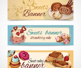 Dessert banner vector