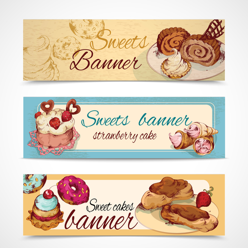 Dessert banner vector