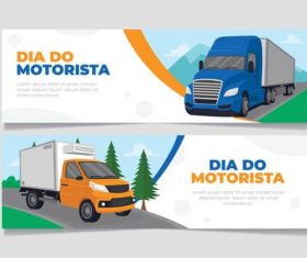Dia do motorista banners vector