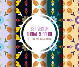 Different color floral pattern seamless background vector