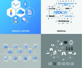 Different medical infographic vector
