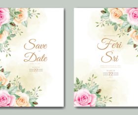 Different styles of wedding cards vector