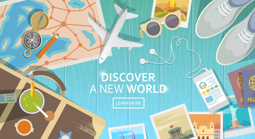 Discover a new world vector