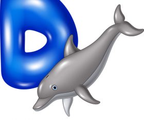 Dolphin and alphabet vector